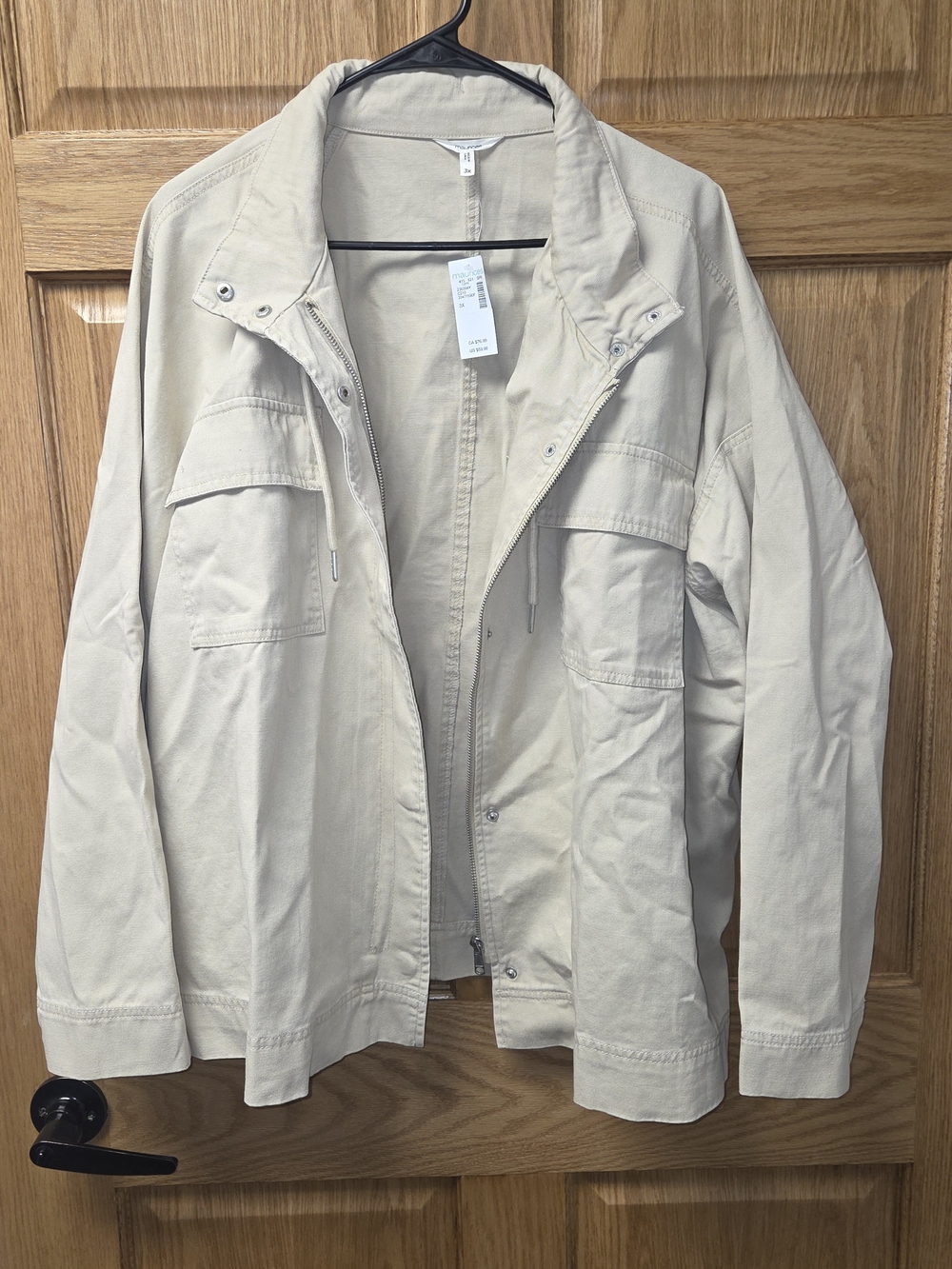 Maurices Light Beige Military Field Jacket - Size 3XL - New With Tags